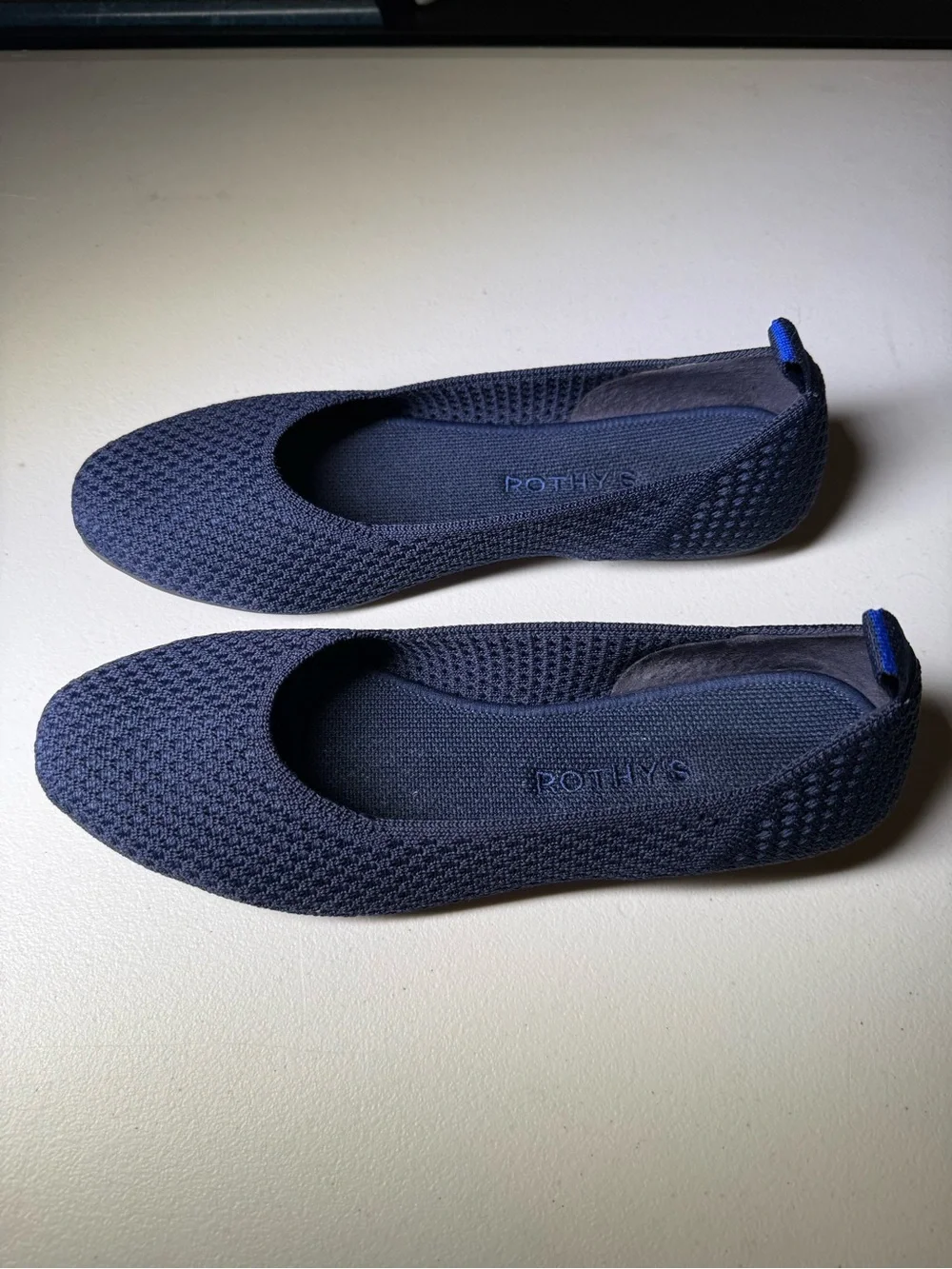 Rothy's Navy Knit Slip-On Ballet Flats